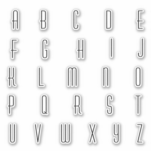 Alphabet Monogram Letters Aufkleber (Vorderseite)