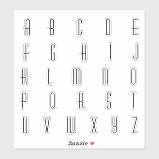 Alphabet Monogram Letters Aufkleber (Blatt)