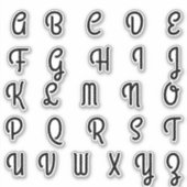 Alphabet Monogram Letters Aufkleber (Vorderseite)