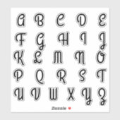 Alphabet Monogram Letters Aufkleber (Blatt)