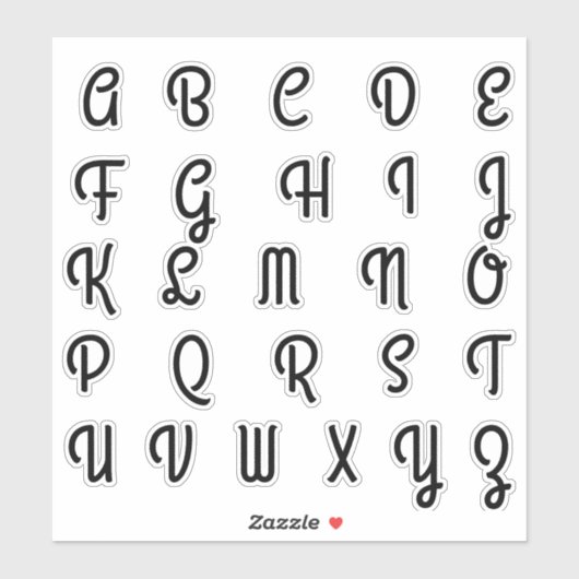 Alphabet Monogram Letters Aufkleber (Blatt)