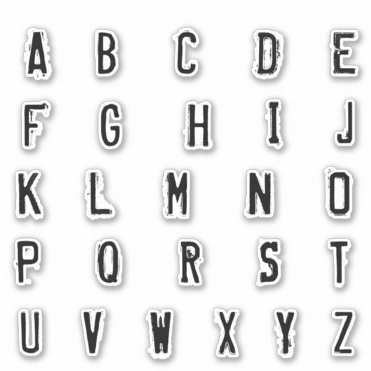 Alphabet Monogram Letters Aufkleber (Vorderseite)