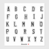 Alphabet Monogram Letters Aufkleber (Blatt)