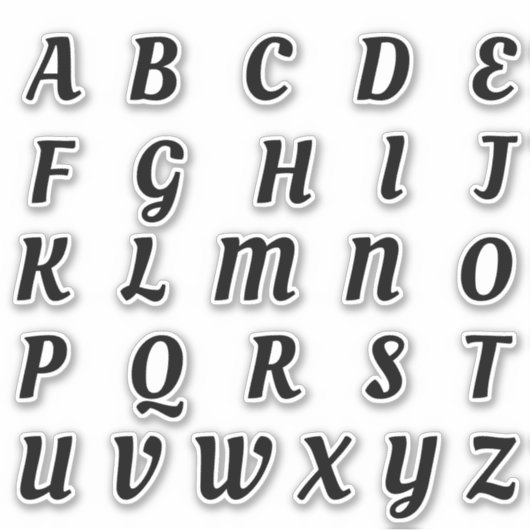 Alphabet Monogram Letters Aufkleber (Vorderseite)