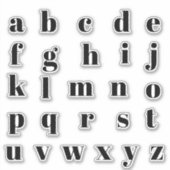 Alphabet Monogram Letters Aufkleber (Vorderseite)