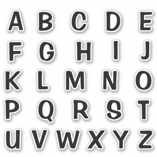 Alphabet Monogram Letters Aufkleber (Vorderseite)