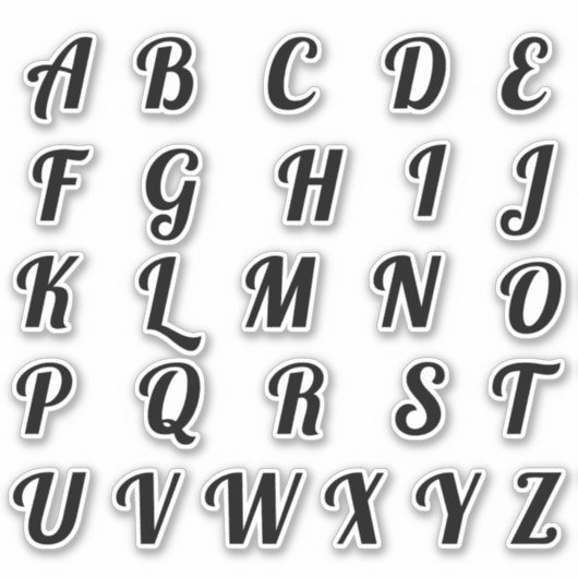 Alphabet Monogram Letters Aufkleber (Vorderseite)