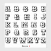 Alphabet Monogram Letters Aufkleber (Blatt)