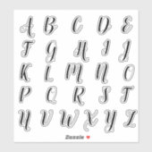 Alphabet Monogram Letters Aufkleber (Blatt)