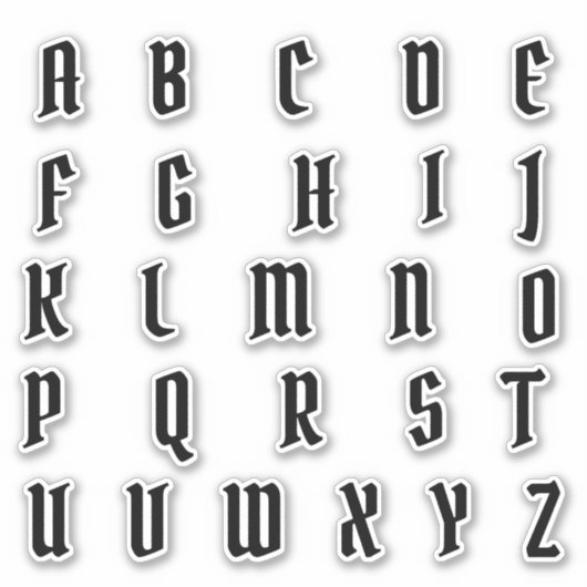 Alphabet Monogram Letters Aufkleber (Vorderseite)