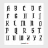 Alphabet Monogram Letters Aufkleber (Blatt)