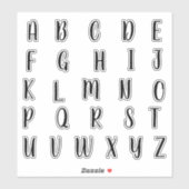 Alphabet Monogram Letters Aufkleber (Blatt)