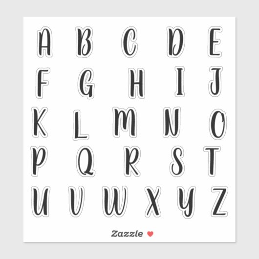 Alphabet Monogram Letters Aufkleber (Blatt)