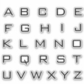 Alphabet Monogram Letters Aufkleber (Vorderseite)