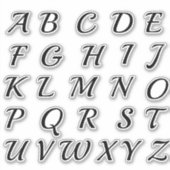 Alphabet Monogram Letters Aufkleber (Vorderseite)