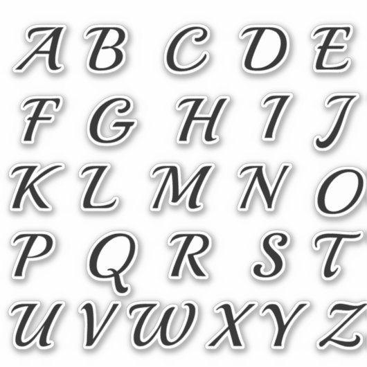 Alphabet Monogram Letters Aufkleber (Vorderseite)