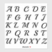Alphabet Monogram Letters Aufkleber (Blatt)