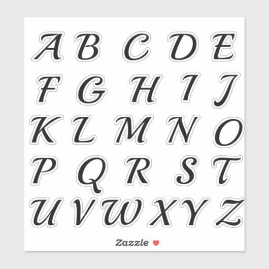 Alphabet Monogram Letters Aufkleber (Blatt)