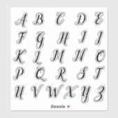 Alphabet Monogram Letters Aufkleber (Blatt)