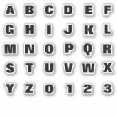 Alphabet Monogram Letters Aufkleber (Vorderseite)