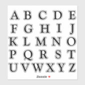 Alphabet Monogram Letters Aufkleber (Blatt)
