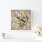 Alphabet, Monogramm A Quadratische Wanduhr (Zuhause)