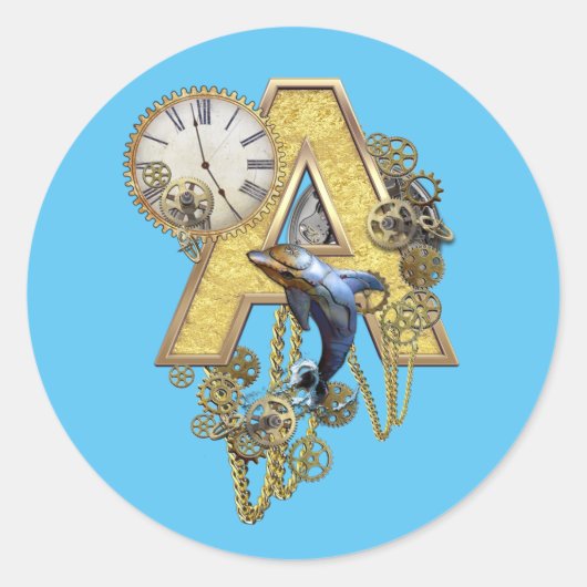 Alphabet-Monogramm-Hauptstadt-Buchstabe A Runder Aufkleber (Vorderseite)