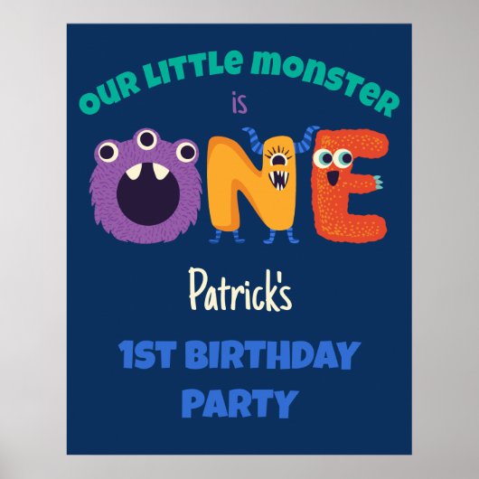 Alphabet Monster 1. Geburtstag Unser kleines Monst Poster (Vorne)