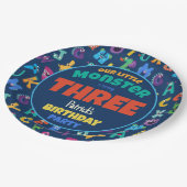 Alphabet Monster Geburtstag Kleines Monster Add AG Pappteller (Schrägansicht)