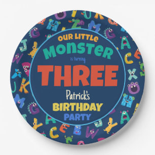Alphabet Monster Geburtstag Kleines Monster Add AG Pappteller