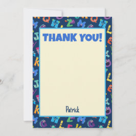 Alphabet Monsters Geburtstagsparty ABC Danke Einladung