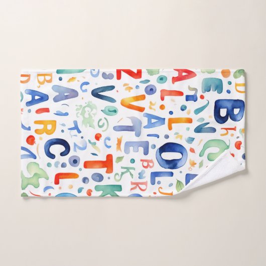 Alphabet Muster Badhandtuch Set (Handtuch)