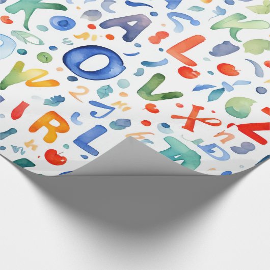 Alphabet Muster Geschenkpapier (Ecke)