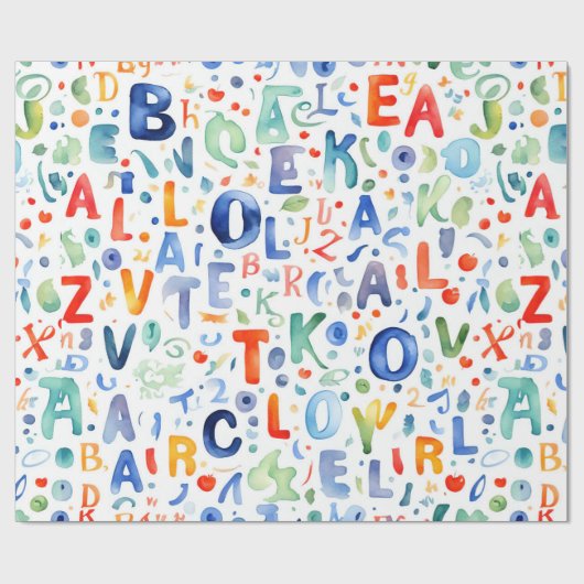 Alphabet Muster Geschenkpapier (Flach)
