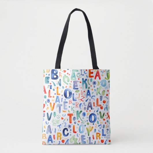 Alphabet Muster Tasche (Vorderseite)