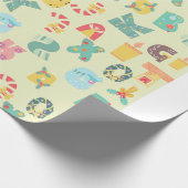 Alphabet Muster-Umschlagpapier Geschenkpapier (Ecke)