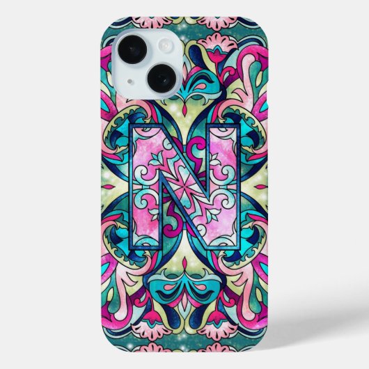 Alphabet N mandala Case-Mate iPhone Hülle (Rückseite)