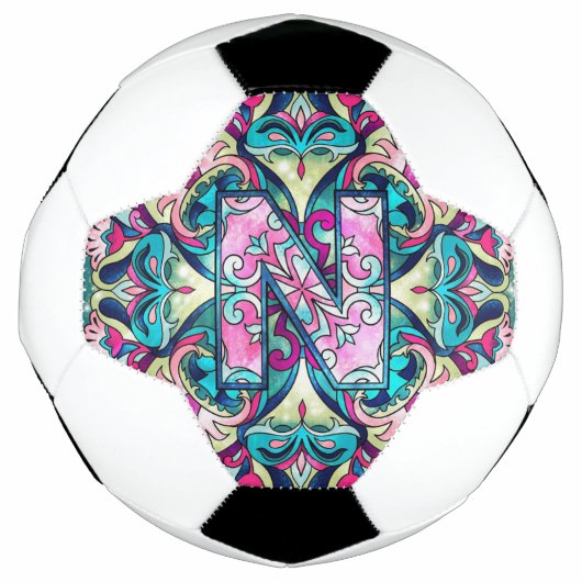 Alphabet N mandala Fußball (Vorderseite)