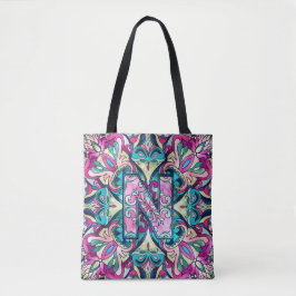 Alphabet N mandala Tasche