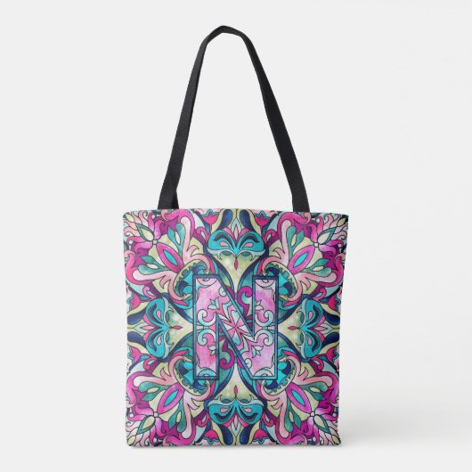 Alphabet N mandala Tasche (Rückseite)
