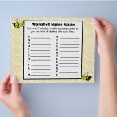 Alphabet Name Game and Baby Showroom Bingo Game Flyer (Hand)