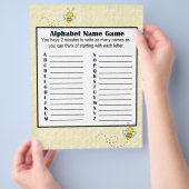 Alphabet Name Game and Baby Showroom Bingo Game Flyer (Hand)