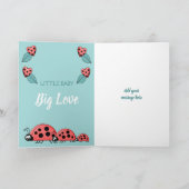 Alphabet Name neues niedliches Baby Ladybirds grün Karte (Innenseite)