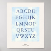 Alphabet – Navy Nursery ABC Wall Art (8x10) Poster (Vorne)