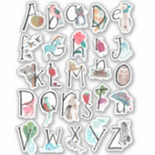 Alphabet niedliche Kinder abc Aufkleber (Vorderseite)