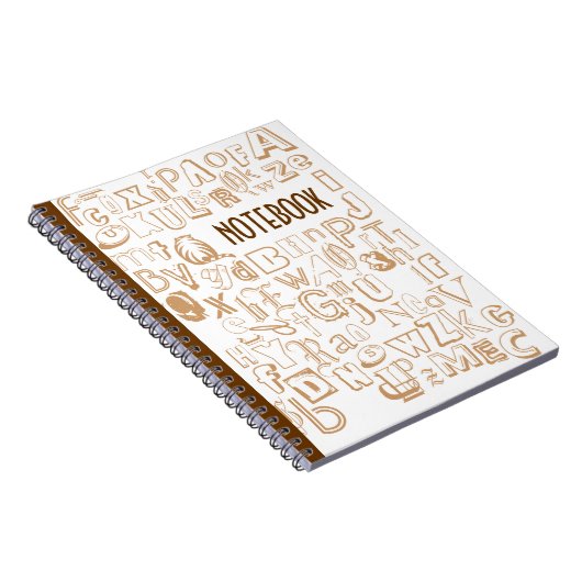 Alphabet-Notebook (braun) Notizblock (Rechte Seite)