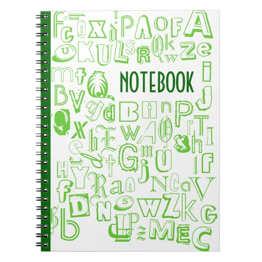Alphabet-Notebook (grün) Notizblock (Vorderseite)