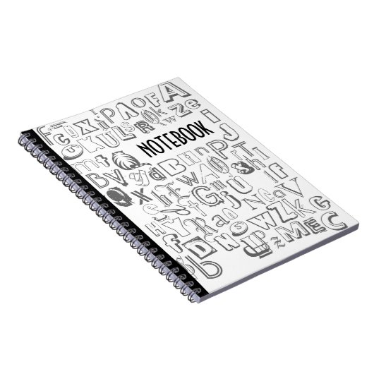 Alphabet-Notebook (schwarz) Notizblock (Rechte Seite)