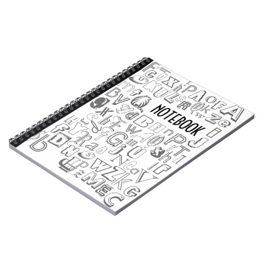 Alphabet-Notebook (schwarz) Notizblock (Linke Seite)