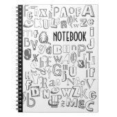 Alphabet-Notebook (schwarz) Notizblock (Vorderseite)